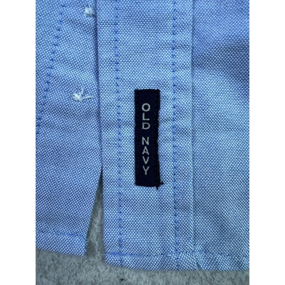 Vintage Old Navy Shirt Boys 14 Blue Oxford Button Down Long Sleeve Cotton 00s